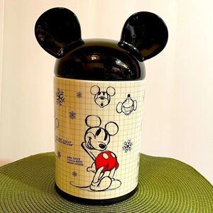 Disney Christmas Mickey Mouse Sketchbook Canister Cookie Jar NWT